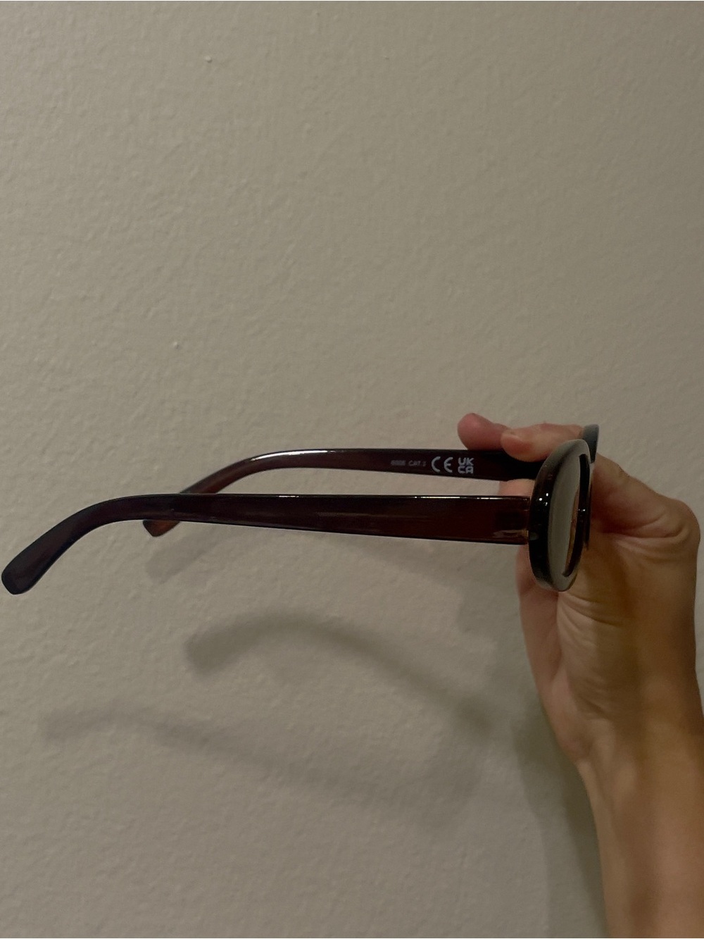 90s Oval Women's Sunglasses in Dark Brown - Picture 5 of 5